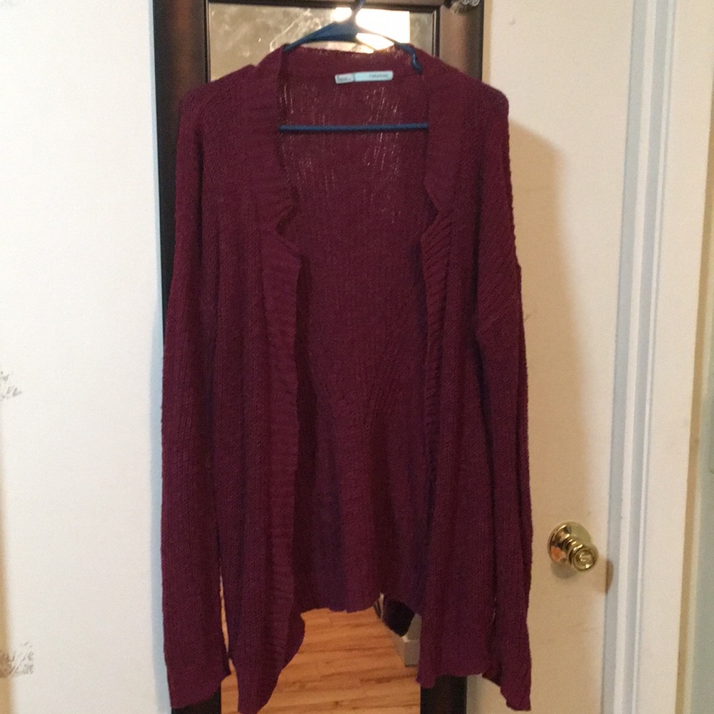 Deep red cardigan